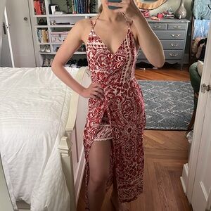 F21 tropical wrap dress